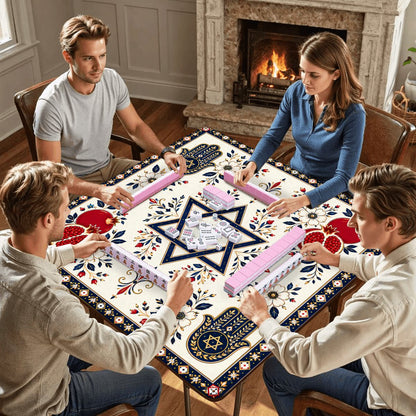 Star of David Hanukkah Mahjong Mat - Splash Of Mahj And Color Co.