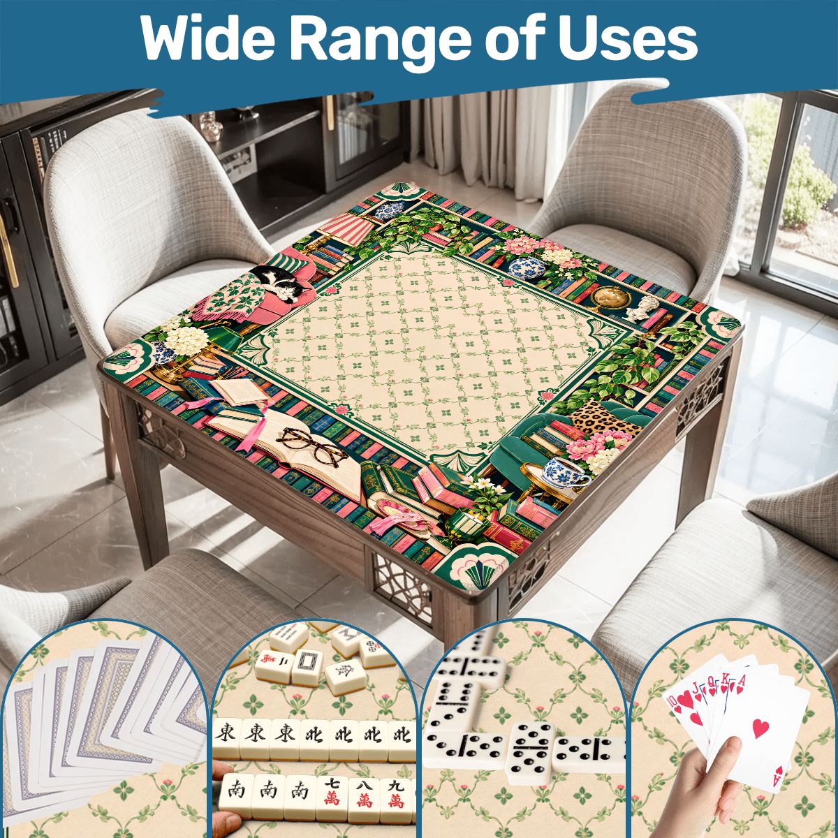 Mahj Between the Lines Book Lover Mahjong Mat