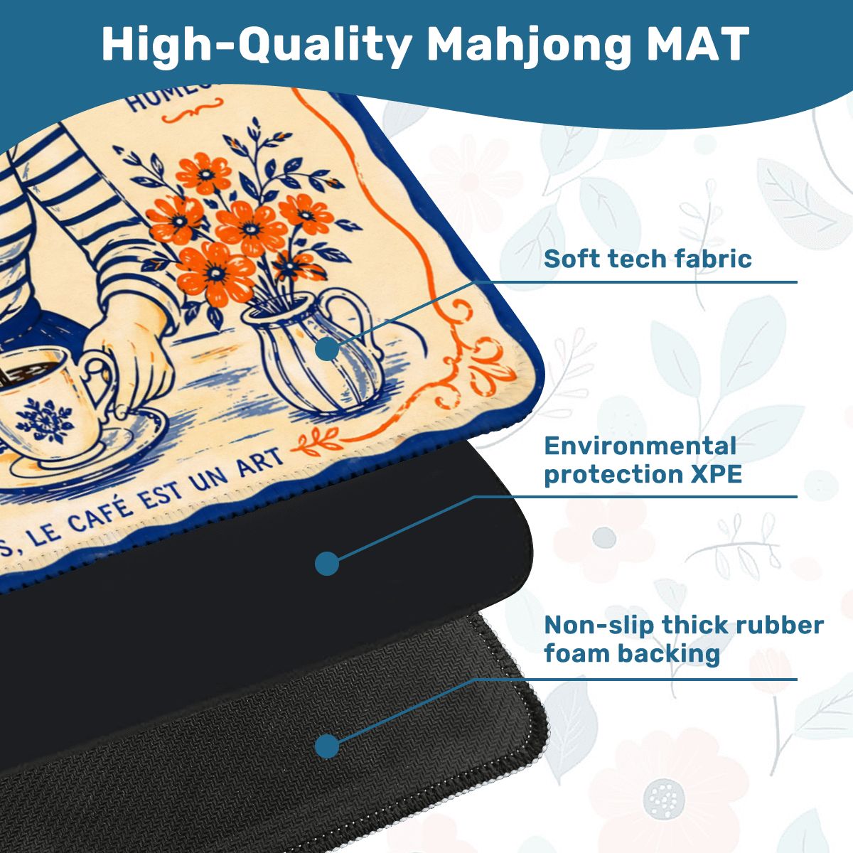 French Cafe Mahjong Mat - Splash of Color Co.