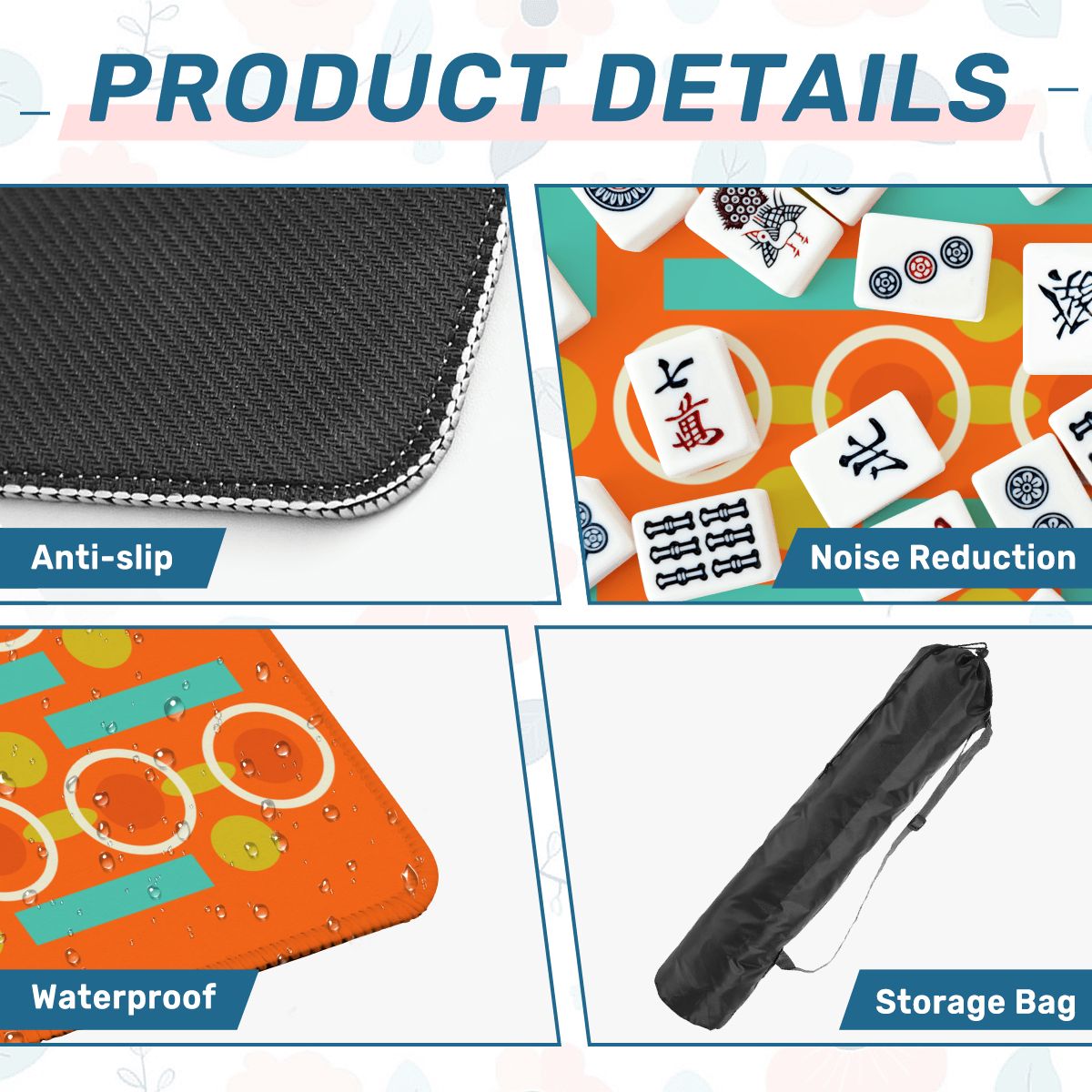 Palm Springs Orange Mahjong Mat - Splash of Color Co.