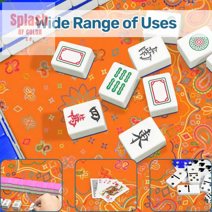 Celestial Glow Up Orange Blue Mahjong Mat - Daily Accessories
