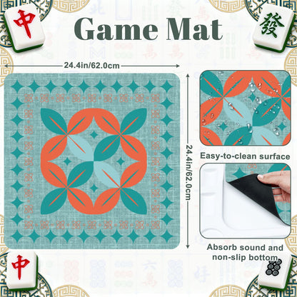 Modern Norwegian Flower Mini Mahj Mat And Foldable Mahjong Table - Splash of Color Co.