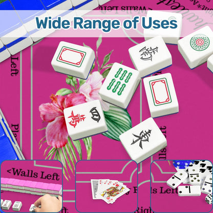 Mini Mahjong Mat With Instructions, Hot Fuscia Floral (Ship Rolled up) - Splash of Color Co.
