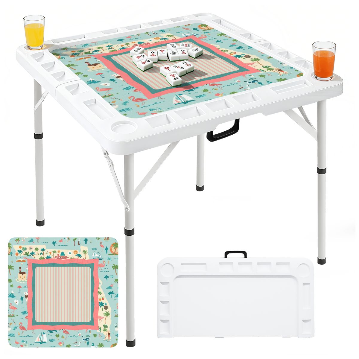 Florida Sunshine State Mini Mahj Mat And Foldable Mahjong Table - Splash of Color Co.