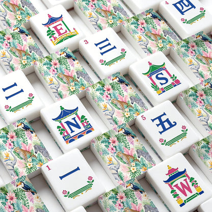 Jungle Love Chinoiserie Pastel Mahjong Tiles