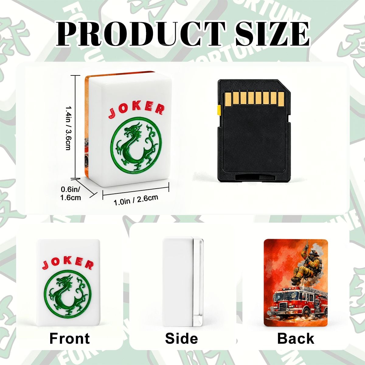 Firefighter American Mahjong Tiles And Carry Case