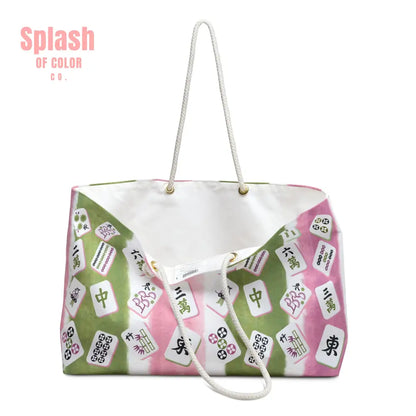 Charming Mahjong Tote Bag Weekender Bag Stylish Travel Tote Unique Gift for Gamers Perfect for Weekend Getaways Trendy