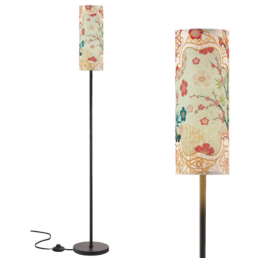 Cherry Blossom Bamboo Trees Asian Zen Garden Corner Reading Nook Floor Lamp - One Size - Floor Lamps