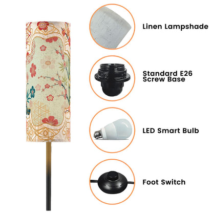 Cherry Blossom Bamboo Trees Asian Zen Garden Corner Reading Nook Floor Lamp - One Size - Floor Lamps