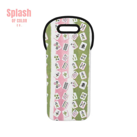 Chic Mahjong Lover Wine Tote Bag Trendy Wine Carrier Stylish Mahj Gift Accessory - White / One size / Without corkscrew