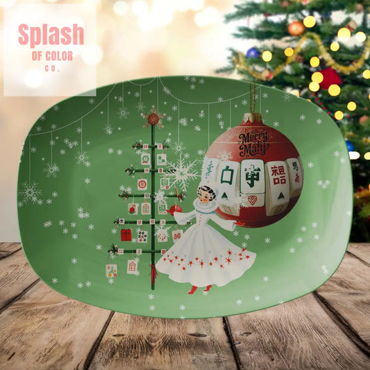 Christmas Mahjong Holiday Platter Mahjong Entertaining With A Whimsy And Nostalgia - Kitchenware