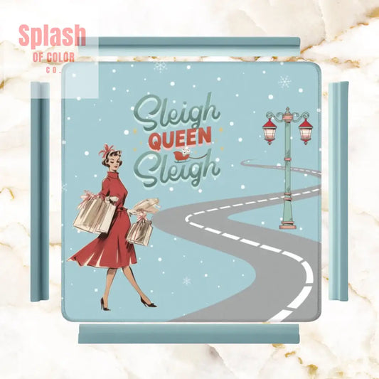 Christmas Mahjong Mat Funny Sleigh Queen Sleigh Holiday Game Mat 31.5’’x31.5’’ Daily Accessories