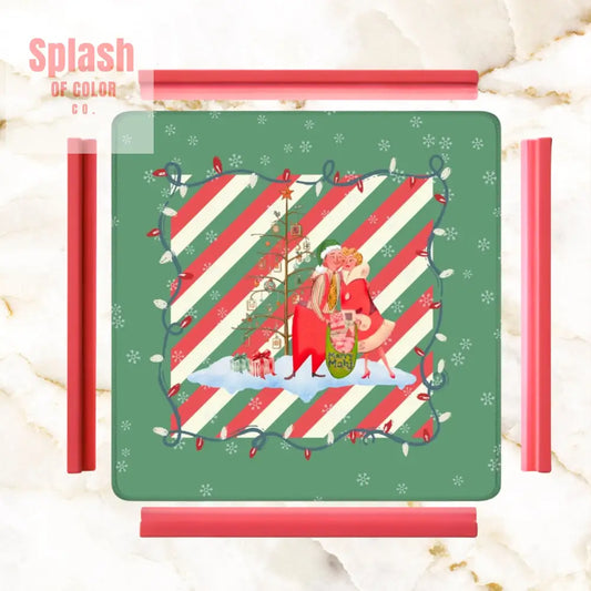 Christmas Mahjong Mat Whimsical Vintage Nostalgia Green Holiday Mahj Mat - Daily Accessories