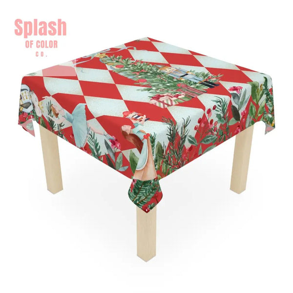 Christmas Nutcracker Tablecloth - Festive Holiday Decor, Nutcracker Themed, Holiday Entertaining, Seasonal Table Cover - Splash of Color co.