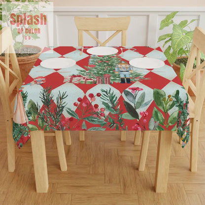 Christmas Nutcracker Tablecloth Festive Holiday Decor Nutcracker Themed Holiday Entertaining Seasonal Table Cover