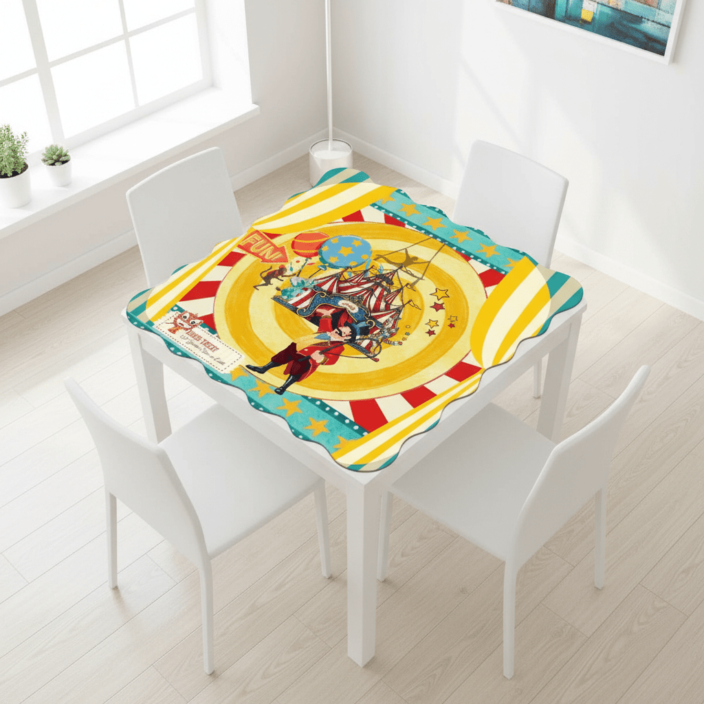 Send in the Clowns Circus Themed Scalloped Mahjong Mat - Splash of Color Co.