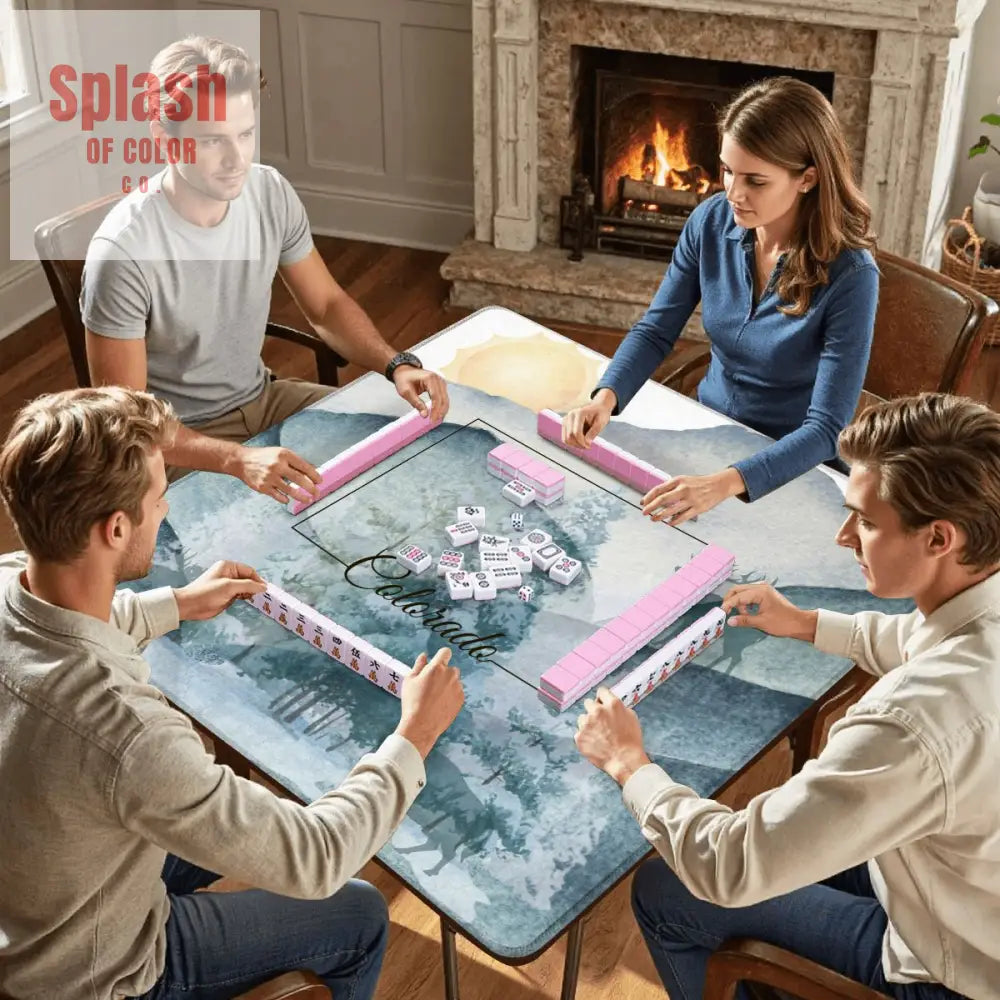 Colorado State Pride Snow Covered Mountains Mahjong Mat - Mahjong