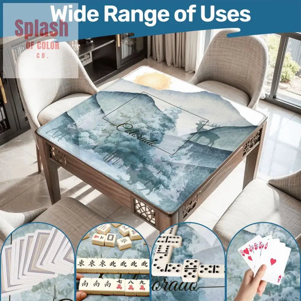 Colorado State Pride Snow Covered Mountains Mahjong Mat - Mahjong