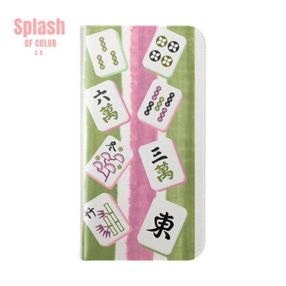 Colorful Mahjong Flip Cases for Phones Unique Phone Cover Gift for Gamers Handheld Device Protection Stylish Phone
