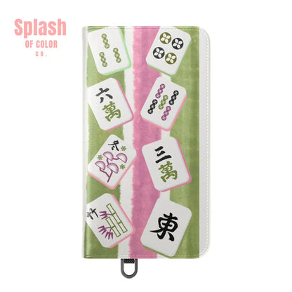 Colorful Mahjong Flip Cases for Phones Unique Phone Cover Gift for Gamers Handheld Device Protection Stylish Phone