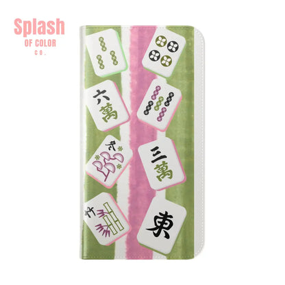 Colorful Mahjong Flip Cases for Phones Unique Phone Cover Gift for Gamers Handheld Device Protection Stylish Phone