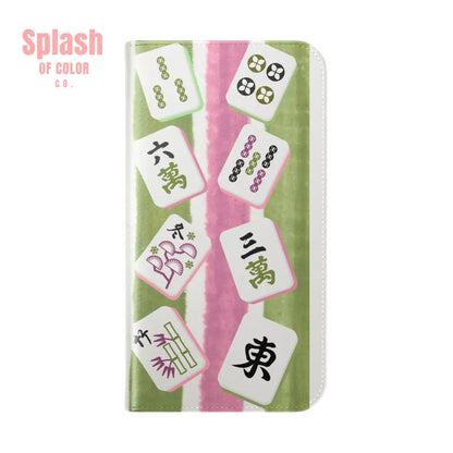 Colorful Mahjong Flip Cases for Phones Unique Phone Cover Gift for Gamers Handheld Device Protection Stylish Phone