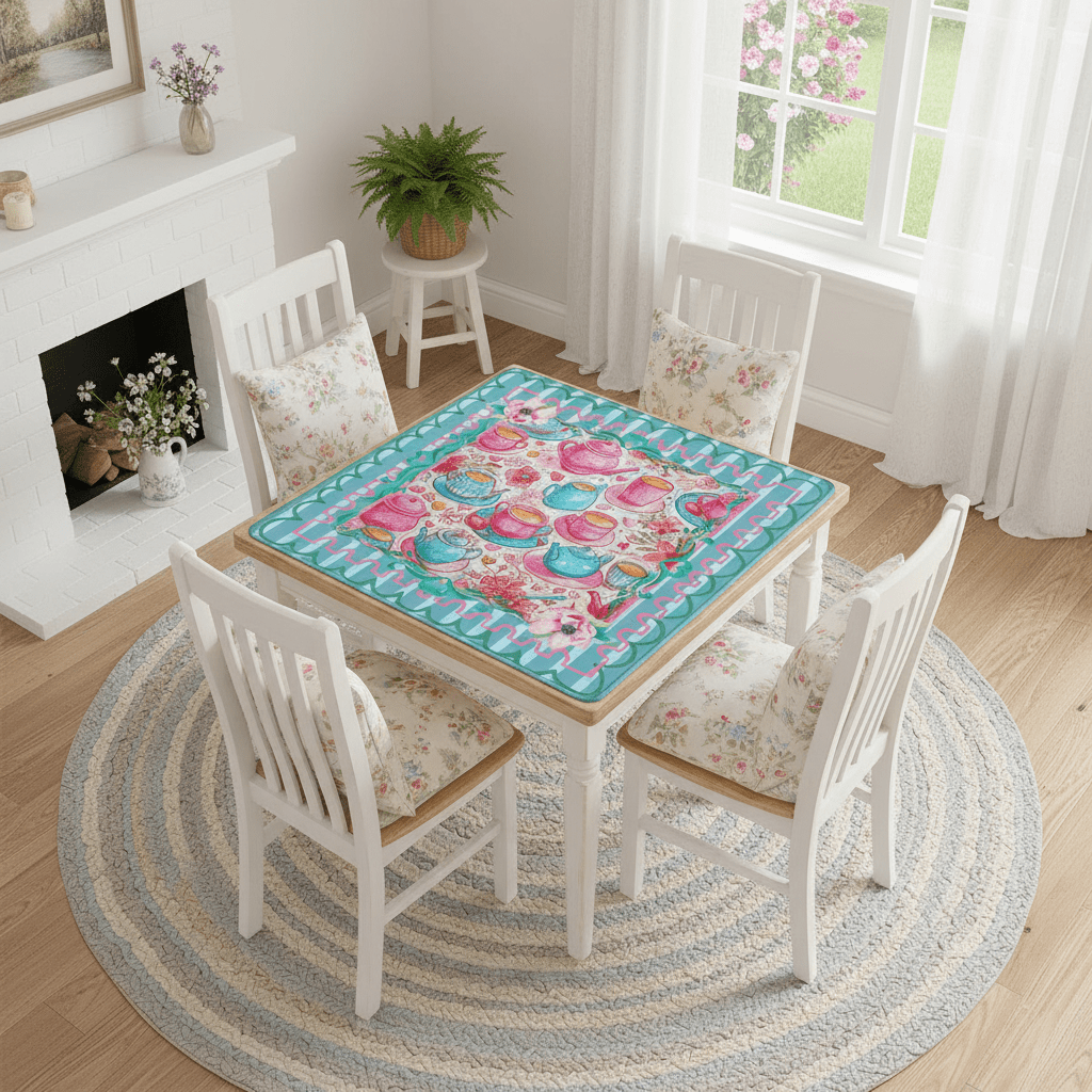 Tea Time Pastel Parlor Mahjong Mat - Splash of Color Co.