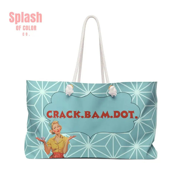 Crack Bam Dot Funny Mahjong Tote Bag And Tile Bag Mahj Accessories Vintage Housewife Mom Mahj Lover Gift - 24’’ × 13’’