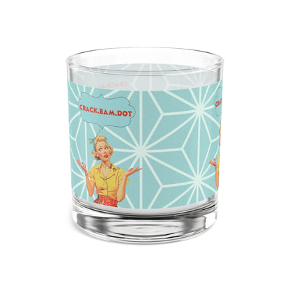 Crack Bam Dot Mahjong Bourbon Whiskey Cocktail Glassware Unique Mahjong Gift For Mahj Lovers Vintage-Inspired Rocks
