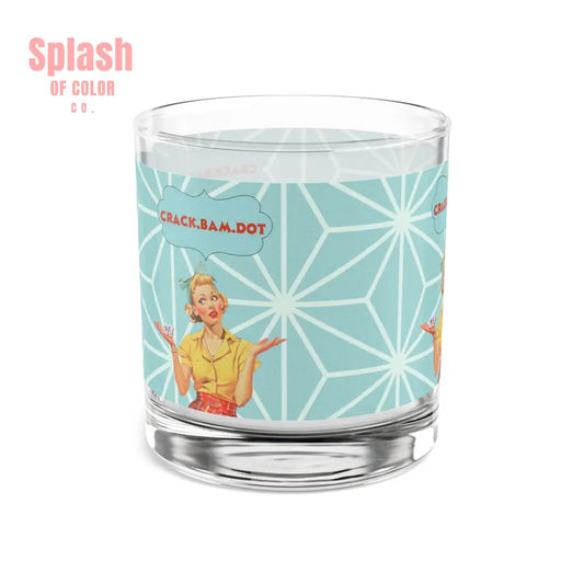 Crack Bam Dot Mahjong Bourbon Whiskey Cocktail Glassware Unique Mahjong Gift For Mahj Lovers Vintage-Inspired Rocks
