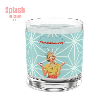 Crack Bam Dot Mahjong Bourbon Whiskey Cocktail Glassware Unique Mahjong Gift For Mahj Lovers Vintage-Inspired Rocks