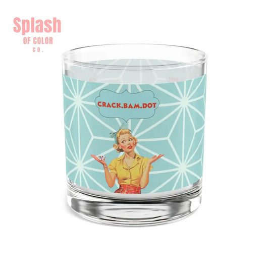 Crack Bam Dot Mahjong Bourbon Whiskey Cocktail Glassware Unique Mahjong Gift For Mahj Lovers Vintage-Inspired Rocks