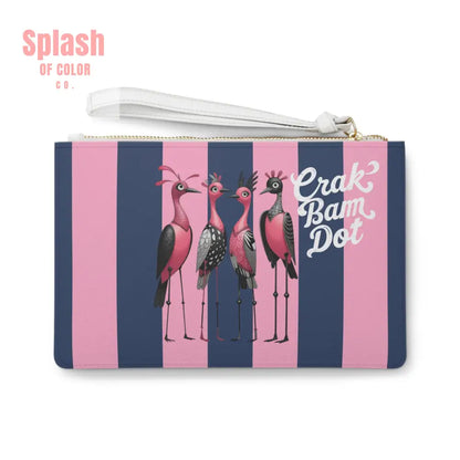 Crak Bam Dot Mahjong Clutch Chic Clutch Bag with Whimsical Flamingos Bird Queens Mahj Gift Idea One size Bags