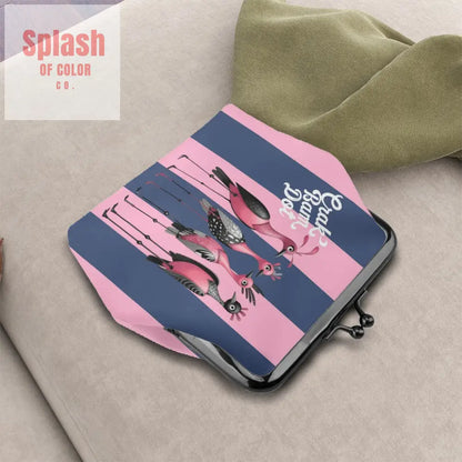 Crak Bam Dot Whimsical Queen Birds Women’s Kiss Lock Coin Purse 4.5’’x4.1’’ Wallet