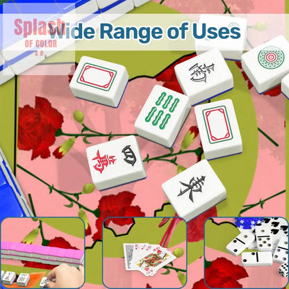 Crimson Red Ohio State Pride Whimsical Mahjong Game Mat Cardinals Carnations And Pawpaws - Daily Accessories