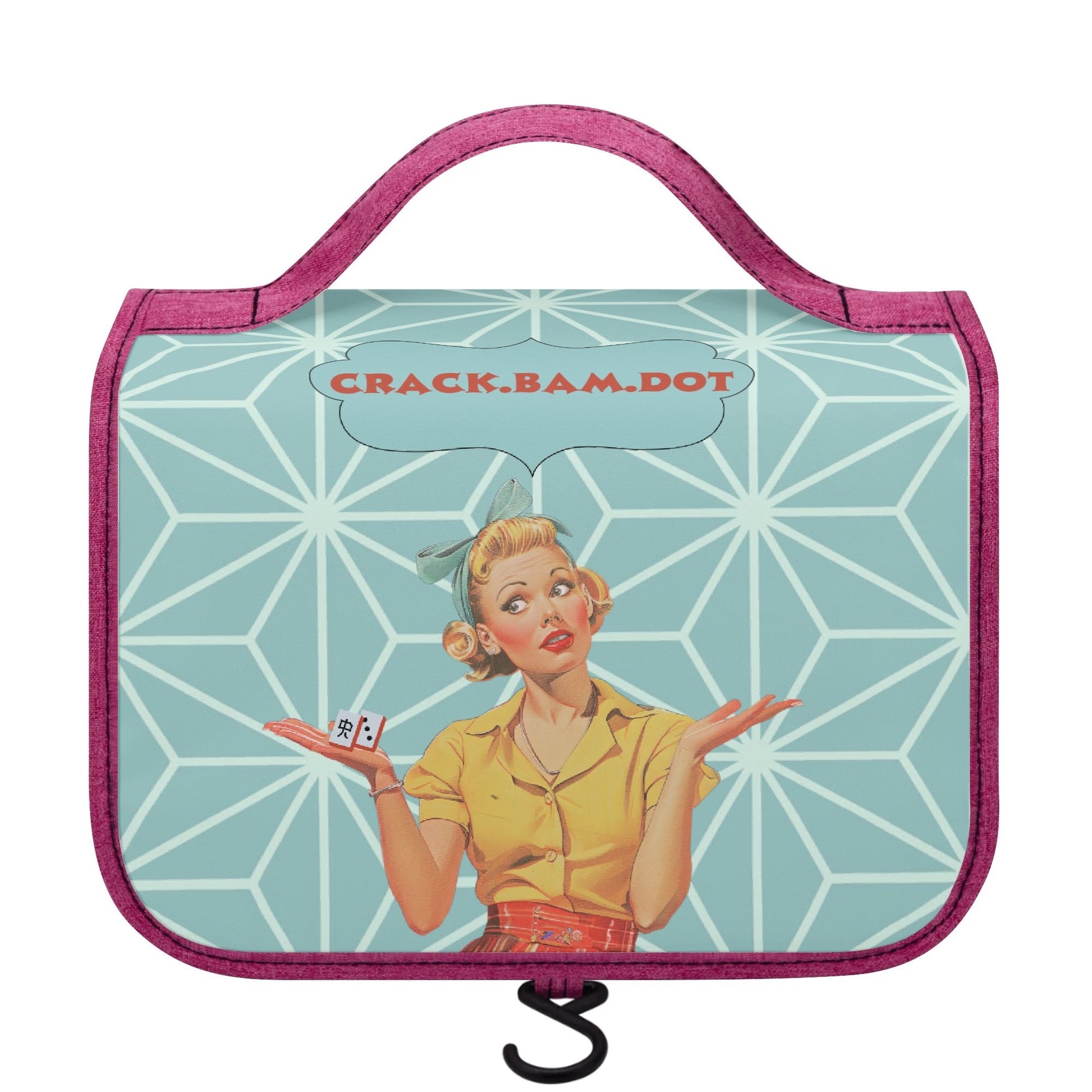 Cute Mahjong Gift For Mahj Lovers Crack Bam Dot Toiletry Cosmetic Travel Bag