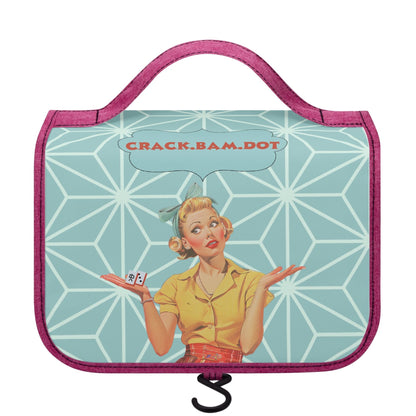 Cute Mahjong Gift For Mahj Lovers Crack Bam Dot Toiletry Cosmetic Travel Bag