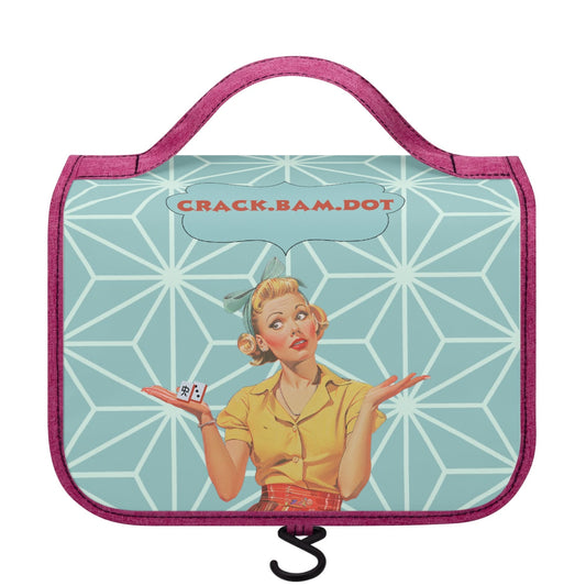 Cute Mahjong Gift For Mahj Lovers Crack Bam Dot Toiletry Cosmetic Travel Bag