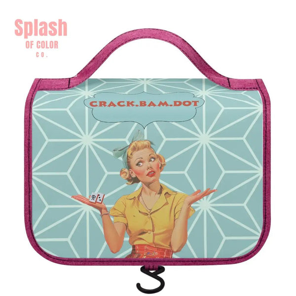Cute Mahjong Gift For Mahj Lovers Crack Bam Dot Toiletry Cosmetic Travel Bag