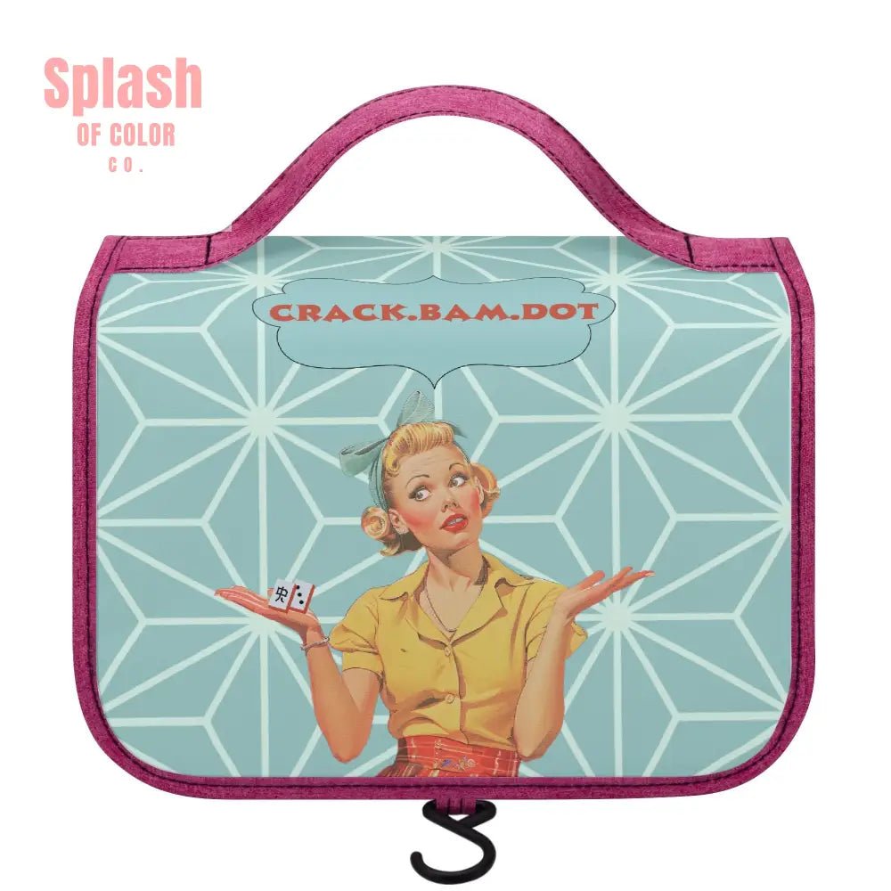 Cute Mahjong Gift For Mahj Lovers Crack Bam Dot Toiletry Cosmetic Travel Bag