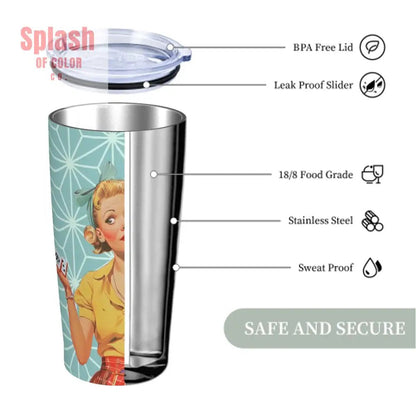 Cute Mahjong Nostalgic Mahjong Lover Stainless Steel Insulated Tumblers with Lid & Straw - Splash of Color co.