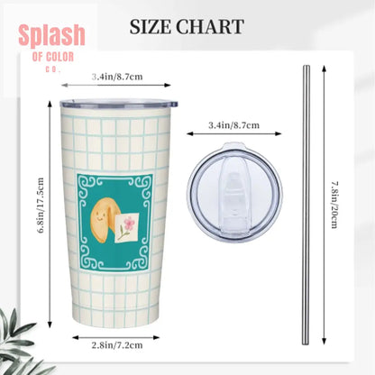 Cute Mahjong Tumbler With Fortune Cookie Mahj Mom Gift Stainless Steel Insulated Tumbler With Lid And Straw One Size