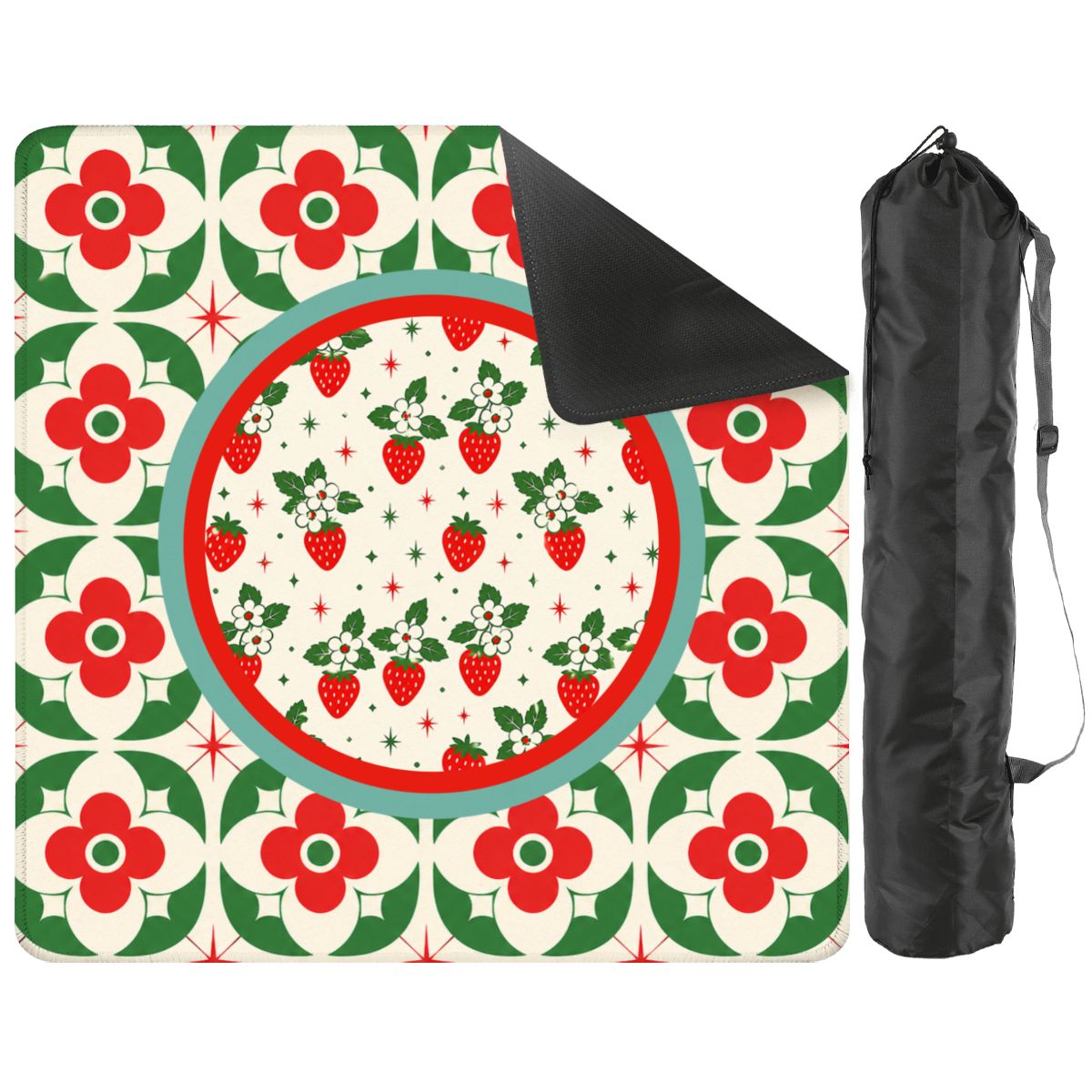 The Bloom - a - Rama Red And Green Mahjong Mat - Splash of Color Co.