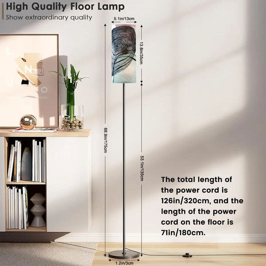 Bohemian Blue Blush Pink Watercolor Reading Nook Floor Lamp