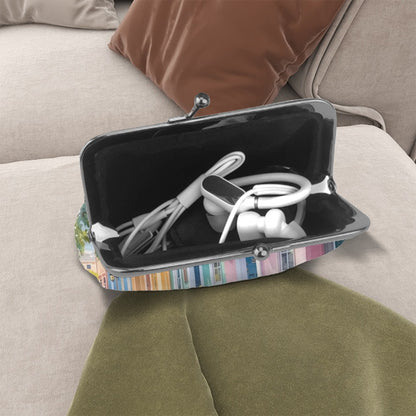 Charleston South Carolina Preppy Pastel Vintage Women's Leather Kiss Lock Coin Purse - Splash of Color Co.