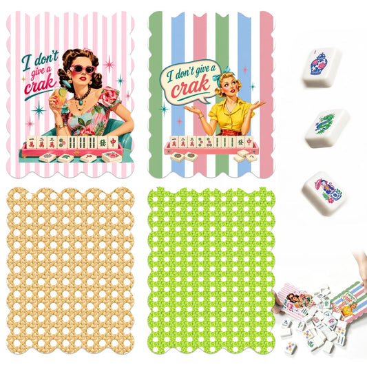 Funny I Don't Give A Crak Scalloped Mahjong Shuffler Cards  Set of 4