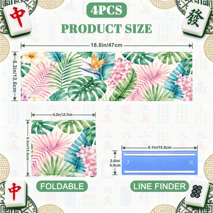 Tropical Jungle Pastel Paradise 4 Mahjong Card Holder with Line Finder