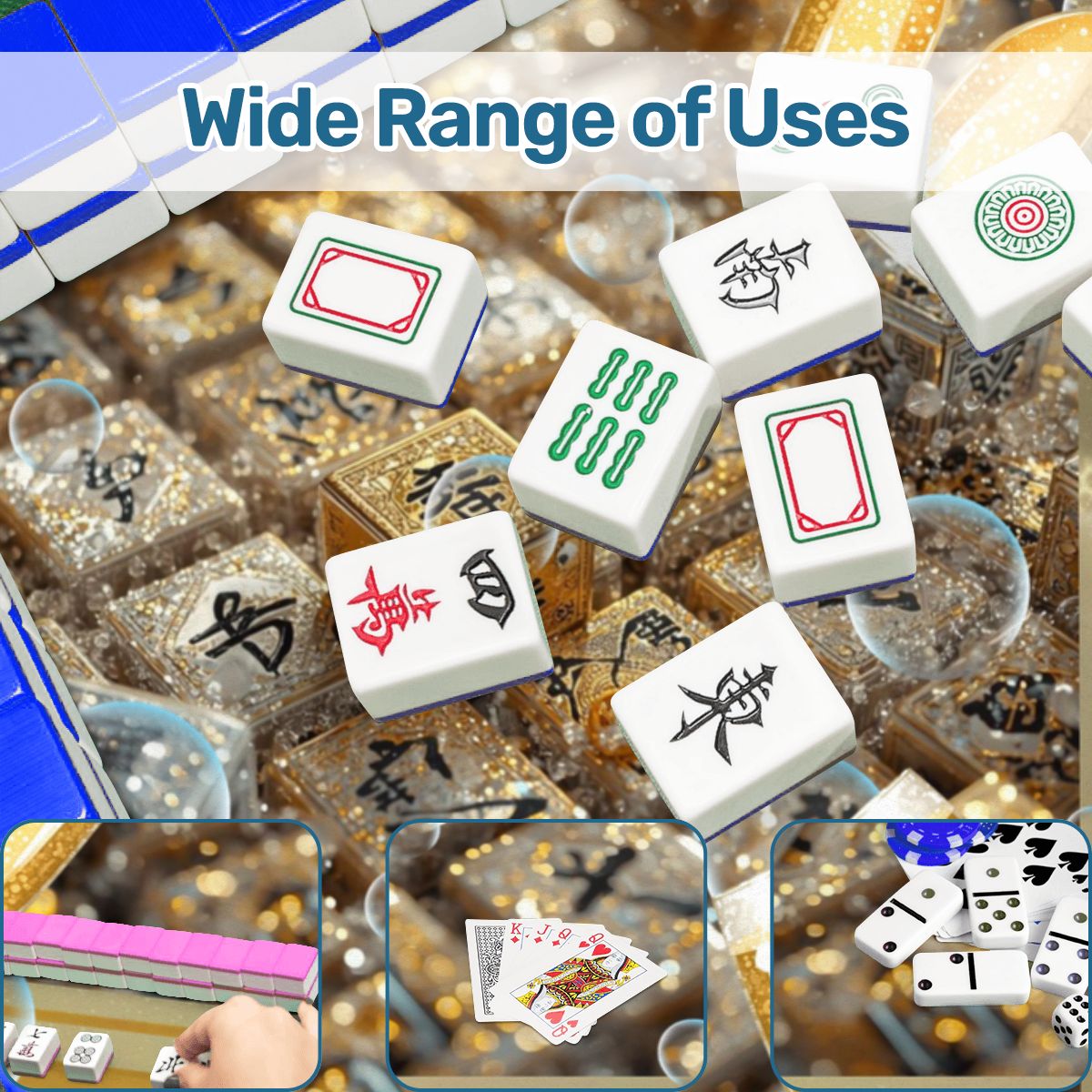 New Year's Eve Mahjong Mat, Glitz Gold - Splash of Color Co.