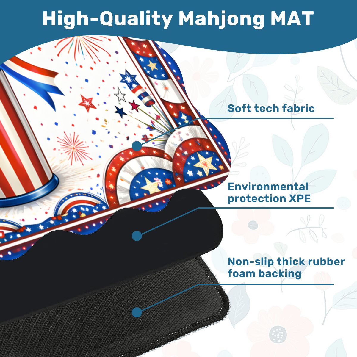 All American Pie USA Patriotic Scalloped Mahjong - Splash of Color Co.