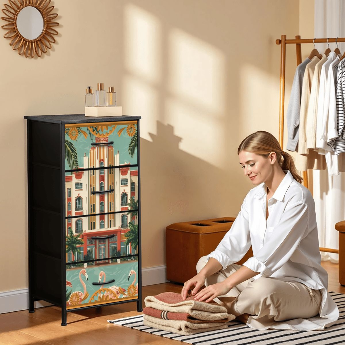 Art Deco Old World Florida 4 - Drawer Dresser - Splash of Color Co.